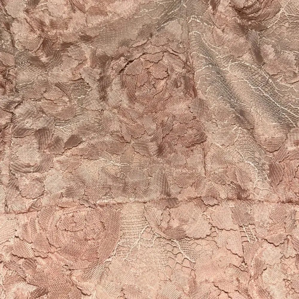 Xscape Lace Maxi peach 3D Floral wedding Guest dress Size 14 - Picture 6 of 8